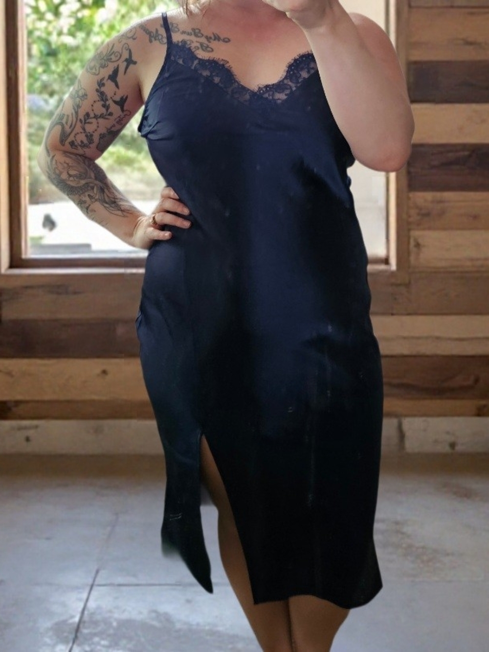 Hem & Thread Navy Slip Dress